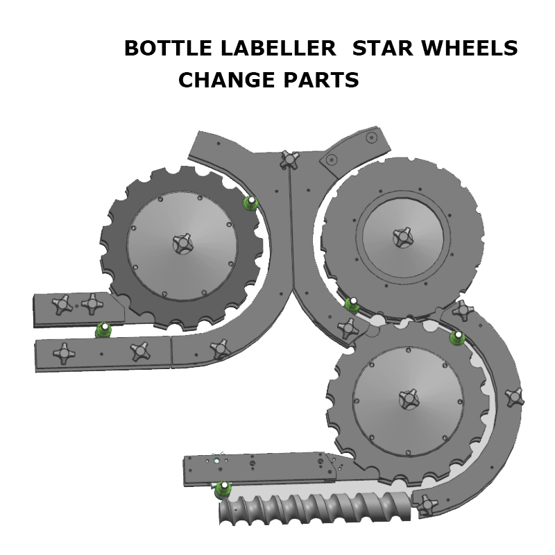 Bottle Labeller Change Parts, Bottle Labelling Machine Star Wheels, Bottle Labeller  Change Parts, Labelling Machine Star Wheels, Feed Screws